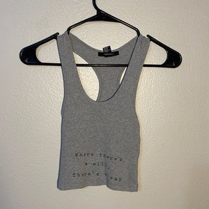 Grey crop top tank